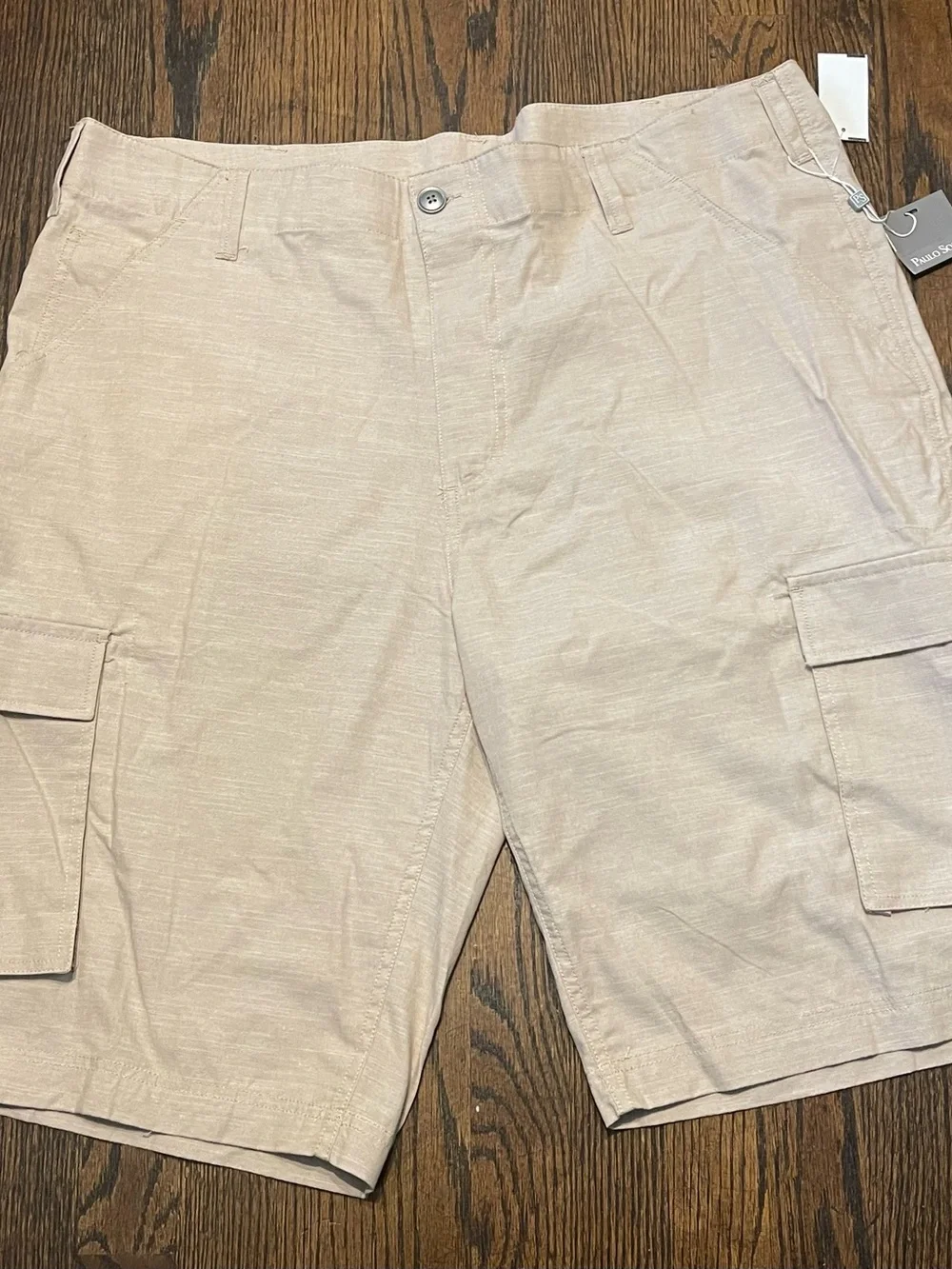 Paulo Solari  casual Men's Cream Cargo Shorts with Utility Pockets size 42  NWT